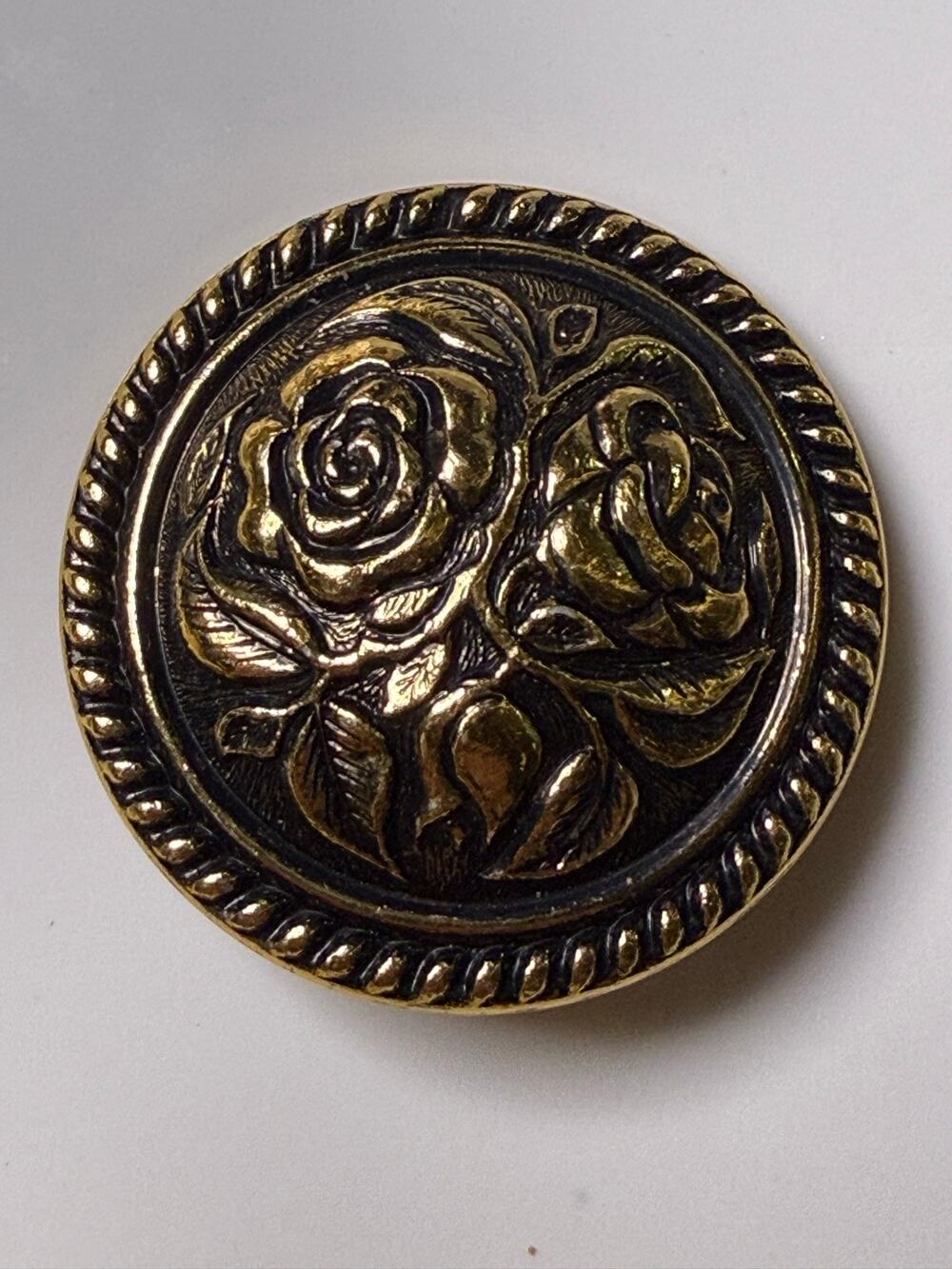 Vintage West Germany Rose Scarf Clip Gold Tone Midcentury Style